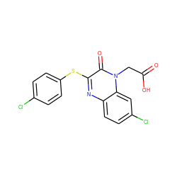 O=C(O)Cn1c(=O)c(Sc2ccc(Cl)cc2)nc2ccc(Cl)cc21 ZINC000299862627