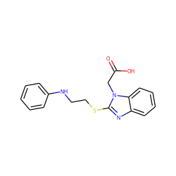 O=C(O)Cn1c(SCCNc2ccccc2)nc2ccccc21 ZINC000084653272