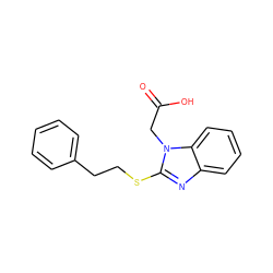 O=C(O)Cn1c(SCCc2ccccc2)nc2ccccc21 ZINC000000322381