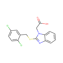 O=C(O)Cn1c(SCc2cc(Cl)ccc2Cl)nc2ccccc21 ZINC000084654159