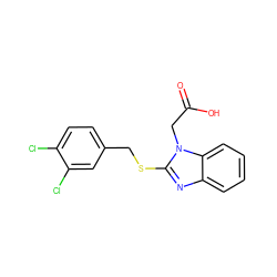 O=C(O)Cn1c(SCc2ccc(Cl)c(Cl)c2)nc2ccccc21 ZINC000084654045