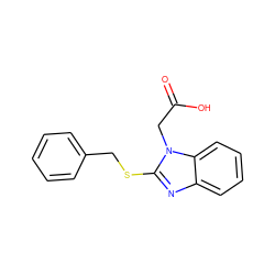 O=C(O)Cn1c(SCc2ccccc2)nc2ccccc21 ZINC000000322377