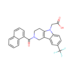 O=C(O)Cn1c2c(c3cc(C(F)(F)F)ccc31)CN(C(=O)c1cccc3ccccc13)CC2 ZINC000096271028