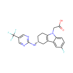 O=C(O)Cn1c2c(c3cc(F)ccc31)C[C@H](Nc1ncc(C(F)(F)F)cn1)CC2 ZINC000145872765