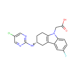 O=C(O)Cn1c2c(c3cc(F)ccc31)C[C@H](Nc1ncc(Cl)cn1)CC2 ZINC000144983529