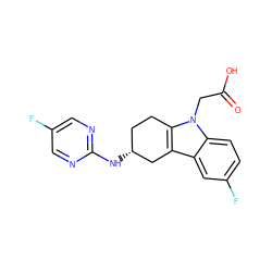 O=C(O)Cn1c2c(c3cc(F)ccc31)C[C@H](Nc1ncc(F)cn1)CC2 ZINC000144200549