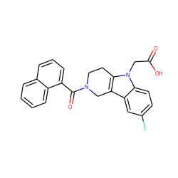 O=C(O)Cn1c2c(c3cc(F)ccc31)CN(C(=O)c1cccc3ccccc13)CC2 ZINC000091291806