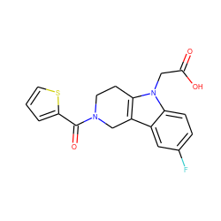 O=C(O)Cn1c2c(c3cc(F)ccc31)CN(C(=O)c1cccs1)CC2 ZINC000035966370