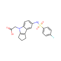 O=C(O)Cn1c2c(c3cc(NS(=O)(=O)c4ccc(F)cc4)ccc31)CCC2 ZINC000028335539