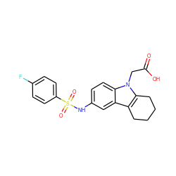 O=C(O)Cn1c2c(c3cc(NS(=O)(=O)c4ccc(F)cc4)ccc31)CCCC2 ZINC000028339400