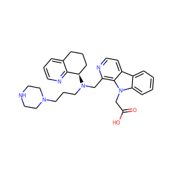 O=C(O)Cn1c2ccccc2c2ccnc(CN(CCCN3CCNCC3)[C@@H]3CCCc4cccnc43)c21 ZINC000149497951