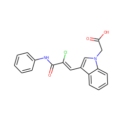 O=C(O)Cn1cc(/C=C(\Cl)C(=O)Nc2ccccc2)c2ccccc21 ZINC000096271130