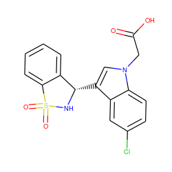 O=C(O)Cn1cc([C@@H]2NS(=O)(=O)c3ccccc32)c2cc(Cl)ccc21 ZINC000049036793