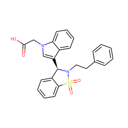 O=C(O)Cn1cc([C@@H]2c3ccccc3S(=O)(=O)N2CCc2ccccc2)c2ccccc21 ZINC000049112238