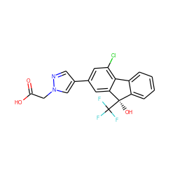 O=C(O)Cn1cc(-c2cc(Cl)c3c(c2)[C@](O)(C(F)(F)F)c2ccccc2-3)cn1 ZINC000144875215