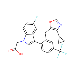 O=C(O)Cn1cc(-c2ccc(C(F)(F)F)cc2Cc2ocnc2C2CC2)c2cc(F)ccc21 ZINC000208778215