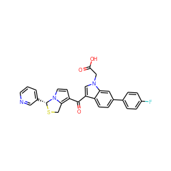 O=C(O)Cn1cc(C(=O)c2ccn3c2CS[C@@H]3c2cccnc2)c2ccc(-c3ccc(F)cc3)cc21 ZINC000026741571