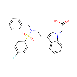 O=C(O)Cn1cc(CCN(Cc2ccccc2)S(=O)(=O)c2ccc(F)cc2)c2ccccc21 ZINC000028954956