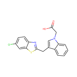 O=C(O)Cn1cc(Cc2nc3ccc(Cl)cc3s2)c2ccccc21 ZINC000011536148