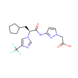 O=C(O)Cn1ccc(NC(=O)[C@H](CC2CCCC2)n2cnc(C(F)(F)F)c2)n1 ZINC000095552181