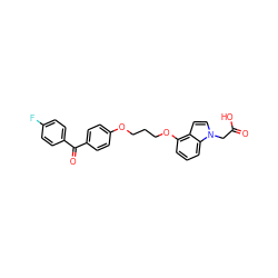 O=C(O)Cn1ccc2c(OCCCOc3ccc(C(=O)c4ccc(F)cc4)cc3)cccc21 ZINC000013681492