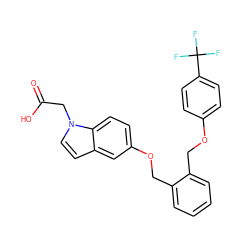 O=C(O)Cn1ccc2cc(OCc3ccccc3COc3ccc(C(F)(F)F)cc3)ccc21 ZINC000028822720