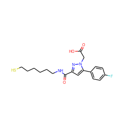 O=C(O)Cn1nc(C(=O)NCCCCCCS)cc1-c1ccc(F)cc1 ZINC000653699896