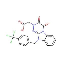 O=C(O)Cn1nc2n(Cc3ccc(C(Cl)(Cl)Cl)cc3)c3ccccc3n2c(=O)c1=O ZINC000049070688