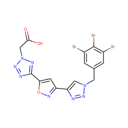 O=C(O)Cn1nnc(-c2cc(-c3cn(Cc4cc(Br)c(Br)c(Br)c4)nn3)no2)n1 ZINC000068200293