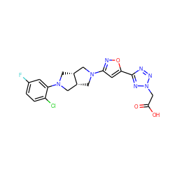 O=C(O)Cn1nnc(-c2cc(N3C[C@@H]4CN(c5cc(F)ccc5Cl)C[C@@H]4C3)no2)n1 ZINC000073222679