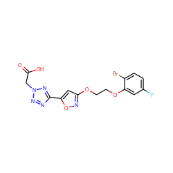 O=C(O)Cn1nnc(-c2cc(OCCOc3cc(F)ccc3Br)no2)n1 ZINC000043200417