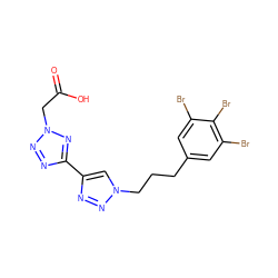 O=C(O)Cn1nnc(-c2cn(CCCc3cc(Br)c(Br)c(Br)c3)nn2)n1 ZINC000073195851