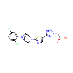 O=C(O)Cn1nnc(-c2cnc(N3C[C@@H]4C[C@H]3CN4c3cc(F)ccc3Cl)s2)n1 ZINC000073222578