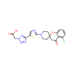 O=C(O)Cn1nnc(-c2cnc(N3CCC4(CC3)CC(=O)c3c(Cl)cccc3O4)s2)n1 ZINC000143368794