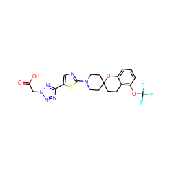 O=C(O)Cn1nnc(-c2cnc(N3CCC4(CCc5c(OC(F)(F)F)cccc5O4)CC3)s2)n1 ZINC000068245861