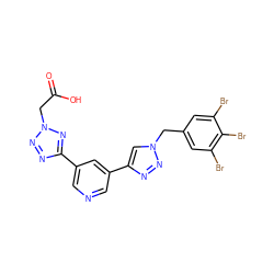 O=C(O)Cn1nnc(-c2cncc(-c3cn(Cc4cc(Br)c(Br)c(Br)c4)nn3)c2)n1 ZINC000068200287