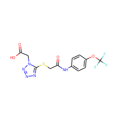 O=C(O)Cn1nnnc1SCC(=O)Nc1ccc(OC(F)(F)F)cc1 ZINC000004258707