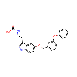 O=C(O)NCCc1c[nH]c2ccc(OCc3cccc(Oc4ccccc4)c3)cc12 ZINC000095596598