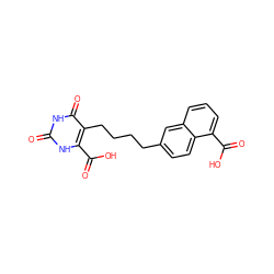 O=C(O)c1[nH]c(=O)[nH]c(=O)c1CCCCc1ccc2c(C(=O)O)cccc2c1 ZINC001772604706