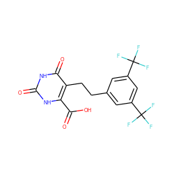 O=C(O)c1[nH]c(=O)[nH]c(=O)c1CCc1cc(C(F)(F)F)cc(C(F)(F)F)c1 ZINC000095920648