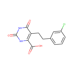 O=C(O)c1[nH]c(=O)[nH]c(=O)c1CCc1cccc(Cl)c1 ZINC000095920707