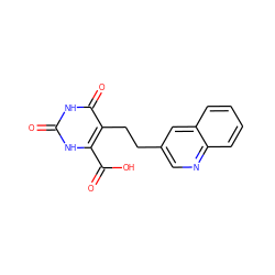 O=C(O)c1[nH]c(=O)[nH]c(=O)c1CCc1cnc2ccccc2c1 ZINC001772580466