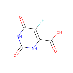 O=C(O)c1[nH]c(=O)[nH]c(=O)c1F ZINC000001663959