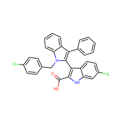 O=C(O)c1[nH]c2cc(Cl)ccc2c1-c1c(-c2ccccc2)c2ccccc2n1Cc1ccc(Cl)cc1 ZINC000653753137