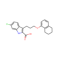 O=C(O)c1[nH]c2cc(Cl)ccc2c1CCCOc1cccc2c1CCCC2 ZINC000095595870