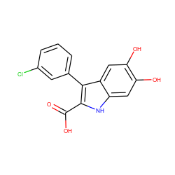 O=C(O)c1[nH]c2cc(O)c(O)cc2c1-c1cccc(Cl)c1 ZINC000084732595