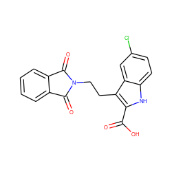 O=C(O)c1[nH]c2ccc(Cl)cc2c1CCN1C(=O)c2ccccc2C1=O ZINC000001507907