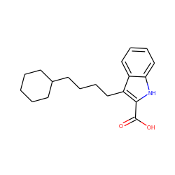 O=C(O)c1[nH]c2ccccc2c1CCCCC1CCCCC1 ZINC000118295083