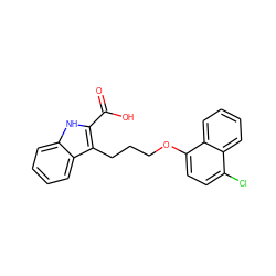 O=C(O)c1[nH]c2ccccc2c1CCCOc1ccc(Cl)c2ccccc12 ZINC000095596291