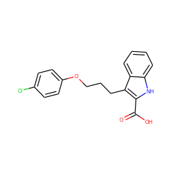 O=C(O)c1[nH]c2ccccc2c1CCCOc1ccc(Cl)cc1 ZINC000095595080